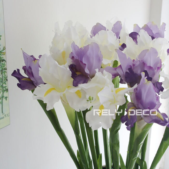 10 pcs Irises Home Center Table Decorated Floral Artifical Simulation Irises Flowers Length 70cm/27.56 inches