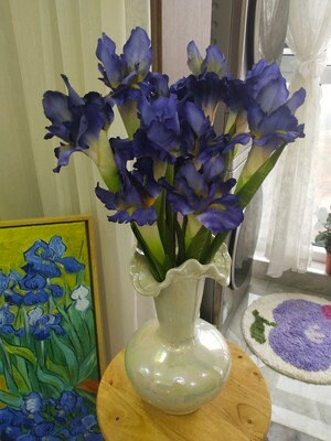 10 pcs Irises Home Center Table Decorated Floral Artifical Simulation Irises Flowers Length 70cm/27.56 inches