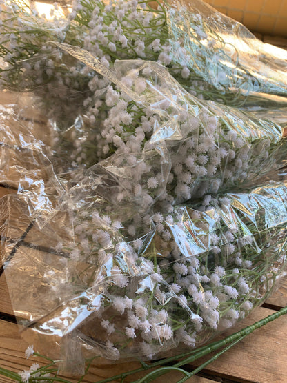 Wholesale 50 stems Babys Breath Bouquet Flowers Wedding Arrangement Decor Table Center Floral Babys Breath Fake Flower 6 colors Avaliable