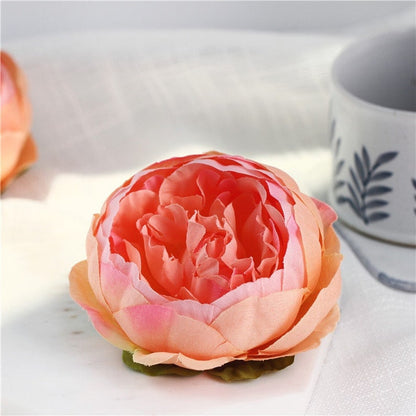 30Heads Wedding Peony Artifical Simulation Silk Rose Camellia Diam.10cm DIY Wedding Event Backdrop Decoration Floral