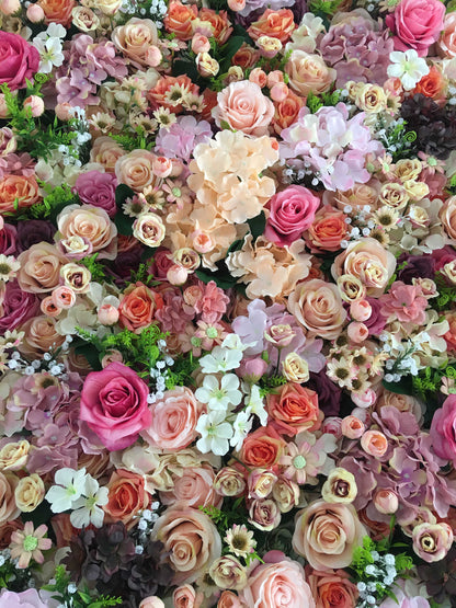 Romantic Fake Flower Wall for Wedding Photography Backdrop Simulation Rose for Special Event Party Decor Panel 15.75x23.62inch