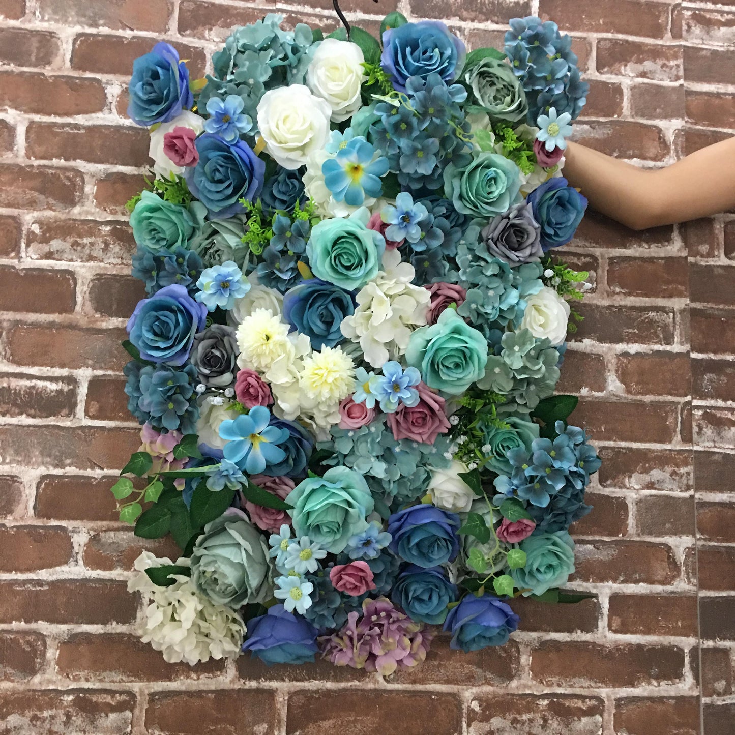 Artificial Flower Wall  For Wedding Romantic Photography Bridal Shower Baby Shower Backdrop Floral Panel 15.75x23.62inch