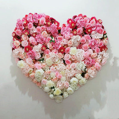 60cm Heart Fake Floral Wall Backdrop Panel for Wedding Arrangement Bridal Shower Event Salon Party Photography Accept Customize Colours