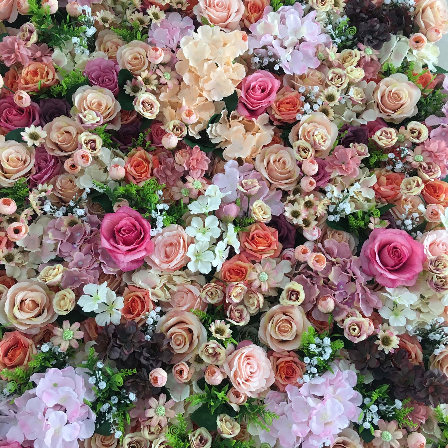 Romantic Fake Flower Wall for Wedding Photography Backdrop Simulation Rose for Special Event Party Decor Panel 15.75x23.62inch