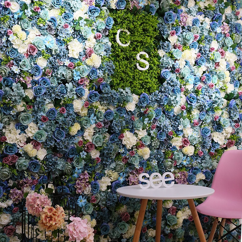 Artificial Flower Wall  For Wedding Romantic Photography Bridal Shower Baby Shower Backdrop Floral Panel 15.75x23.62inch