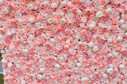 Champagne Pink Floral Wall For Wedding Arrangement Event Salon Party Photography Backdrop Fabric Rolling Up Curtain Fabric Cloth