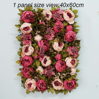 Peony Flower Wall For Wedding Photography Backdrop Artificial Simulation Green Plants Wall  for Special Event Party Decor Panels 40x60cm