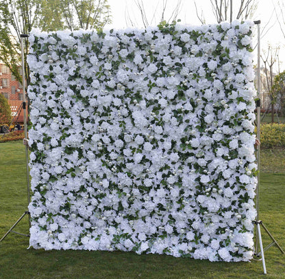 White Flower Wall for Wedding Photography Backdrop Artificial Simulation Rose Wall for Special Event Party Decor Panels 15.75&quot;x23.62&quot;