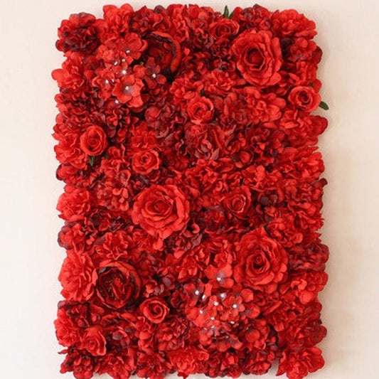 Red Flower Wall For Wedding Romantic Photography Backdrop Baby Shower Special Event Arrangement Floral Panels 40cmx60cm