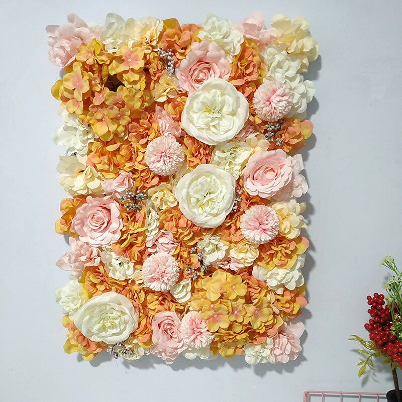 Candy Orange Flower Wall For Romantic Photography Backdrop Baby Shower Bridal Shower Home Decor Floral Panels 15.75X23.62inch