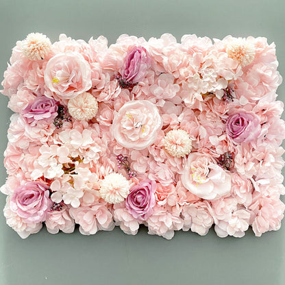 Babyrosa Blumenwand für Hochzeit, romantische Fotografie-Hintergrund, Babyparty, besondere Veranstaltung, Arrangement, Dekor, gefälschte Blumenpaneele, 40 x 60 cm