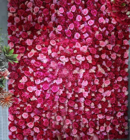 Hot Pink Wedding Flower Wall Fake Flower Wall For Photography Backdrop Special Event Baby Shower Decor Floral Panels 40*60cm