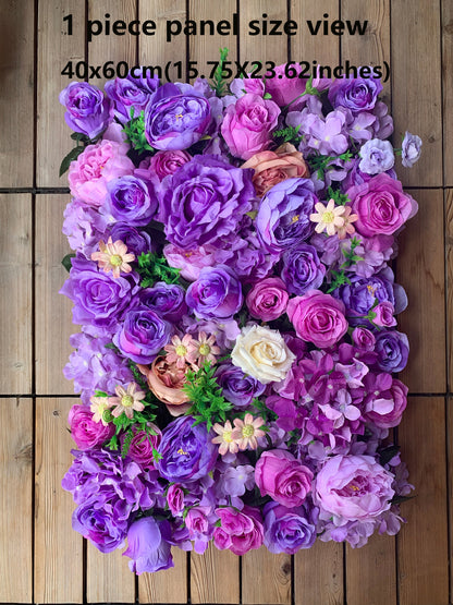 Purple Flower Backdrop Wall For Wedding Arrangement Bridal Shower Baby Shower Photography Background Floral Panels 15.75X23.62&quot;