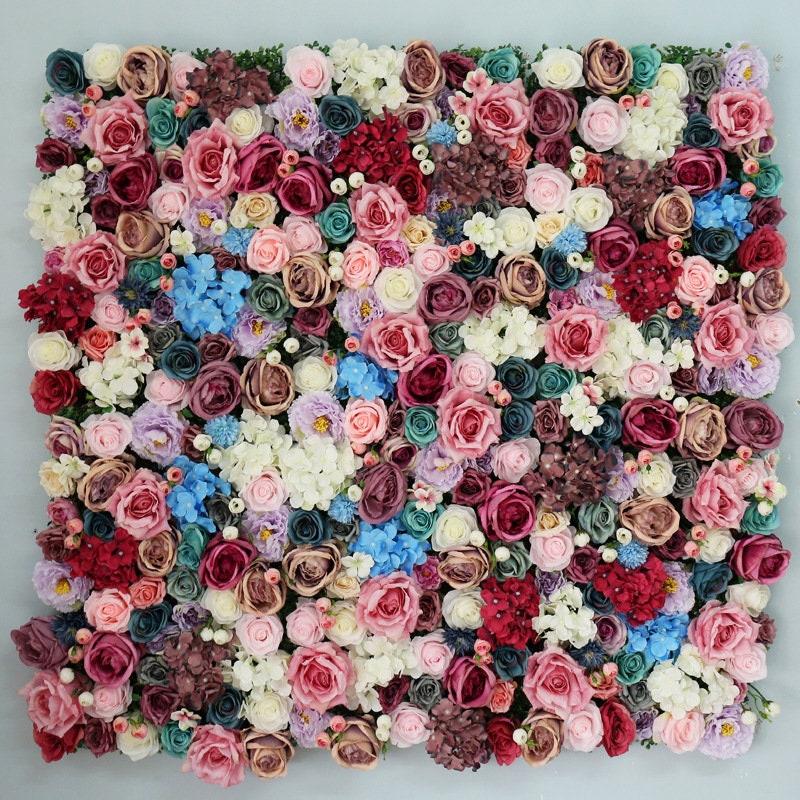 Autumn Flower Wall for Wedding Photography Backdrop Artificial Simulation Rose Hydrangea for Special Event Party Decor Panels 40x60cm