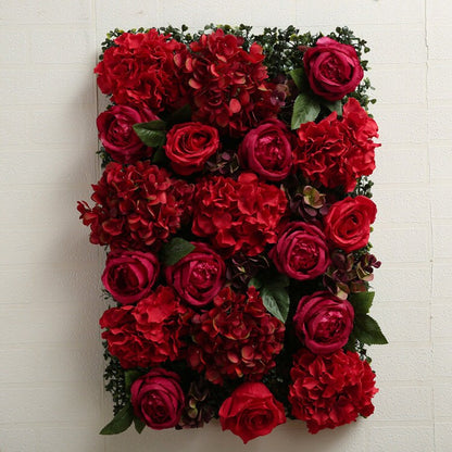 Artifical Silk Red Rose 3D Backdrop Wall Wedding Decor Panel for Home Decor , Baby Shower,Party Backdrop Decor