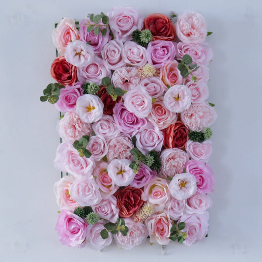 Pink Flower Wall Green Plants Wall For Romantic Wedding Photography Special Event Decor Fake Flower Plants Panels 40*60cm