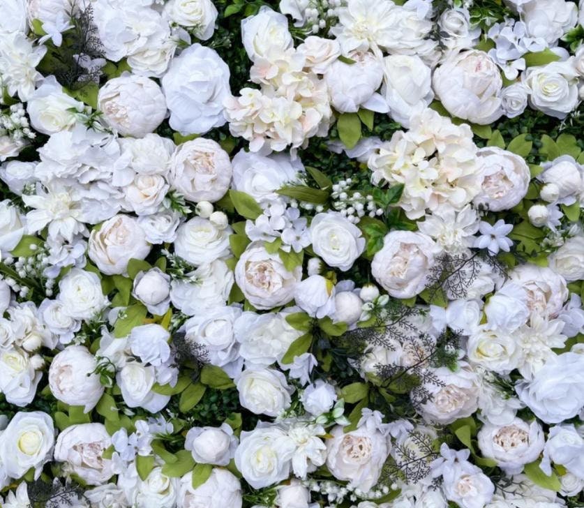 Ivory Flower Wall for Wedding Photography Backdrop Bridal Shower Special Event Party Arrangement Fake Floral Panels 15.75x23.62inch