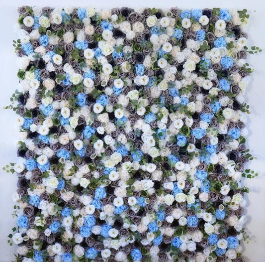 Grey And Blue Flower Wall  For Romantic Wedding Photography Backdrop Baby Shower Special Event Decor  Floral Panels 40*60cm