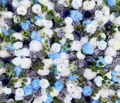 Grey And Blue Flower Wall  For Romantic Wedding Photography Backdrop Baby Shower Special Event Decor  Floral Panels 40*60cm