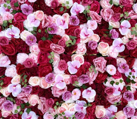 Fuschia Orchids Wedding Flower Wall  For Romantic Photography Backdrop Baby Shower Special Event Decor Fake Floral Panels 40*60cm