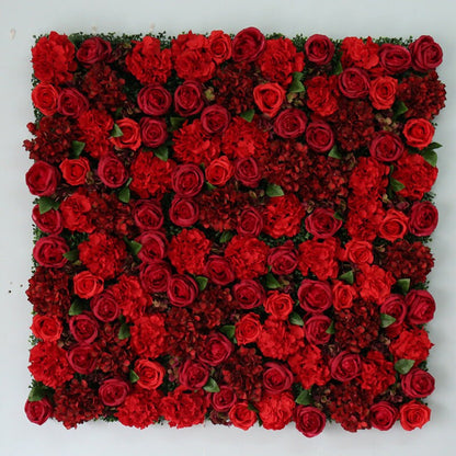 Artifical Silk Red Rose 3D Backdrop Wall Wedding Decor Panel for Home Decor , Baby Shower,Party Backdrop Decor