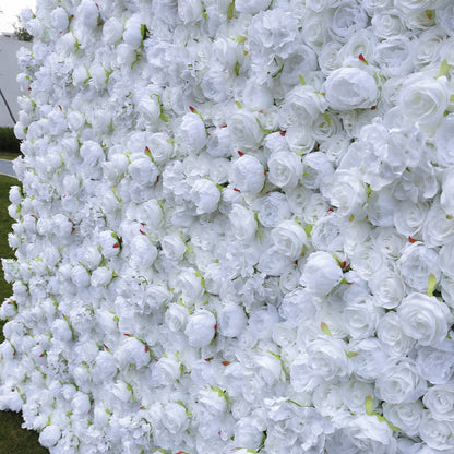 Weiße Blumenwand für Hochzeitsfotografie-Hintergrund, gefälschte Blumenwand für besondere Anlässe, Partys, arrangiertes Dekor, Blumenpaneele, 40 x 60 cm