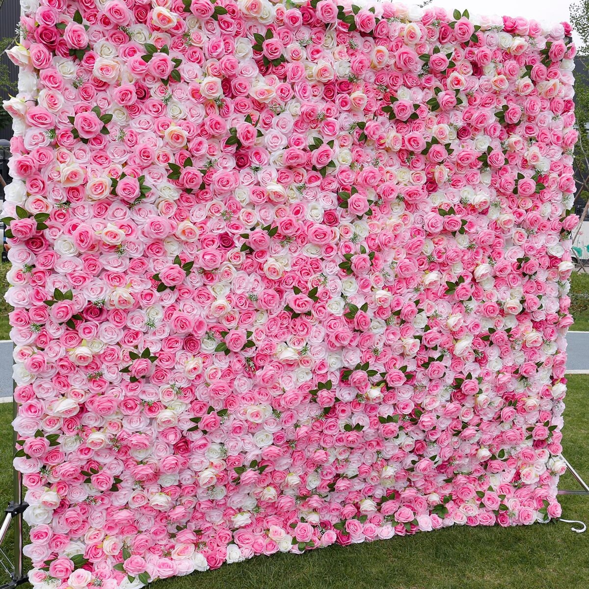 Pink Floral Wall For Wedding Arrangement Event Salon Party Photography Backdrop Fabric Rolling Up Curtain Fabric Cloth