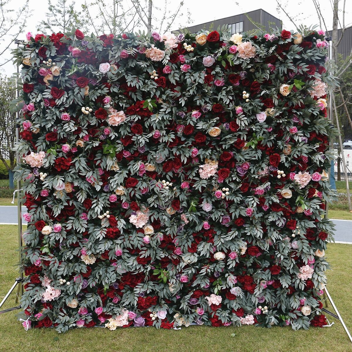 New Arrival 5D Flower Wall For Wedding Arrangement Event Salon Party Photography Backdrop Fabric Rolling Up Curtain Fabric Cloth