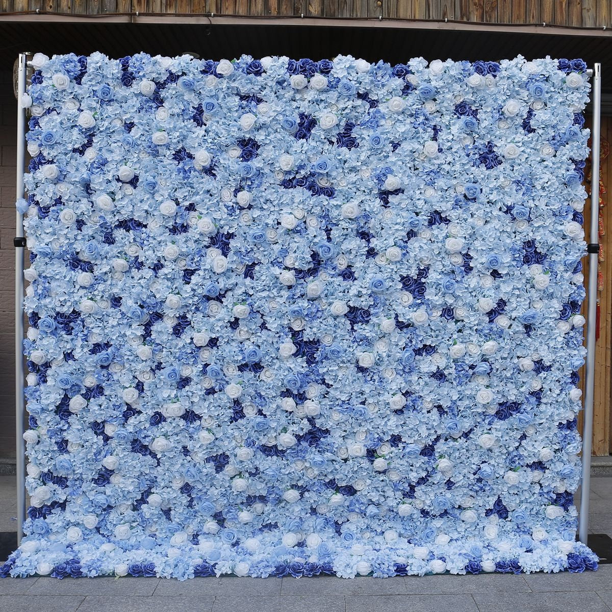New Design Blue Floral Wall For Wedding Arrangement Event Salon Party Photography Backdrop Fabric Rolling Up Curtain Fabric Cloth
