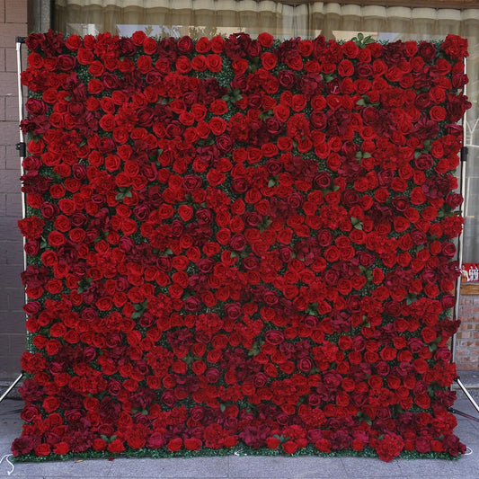 Popular Red Flower Wall Wedding Romantic Photography Backdrop Special Event Arrangement Decor Floral Panels 40*60cm