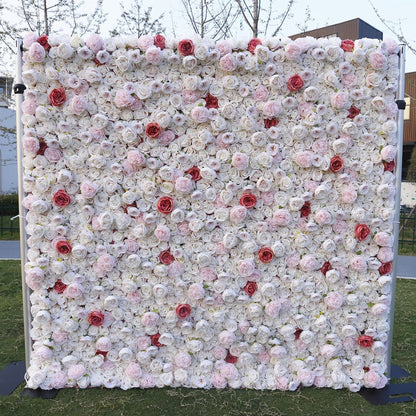 3D Flower Wall On Cloth Fabric Wedding Party Photo Backdrop Bridal Shower Baby Shower Special Event  Easy Quick Assemble