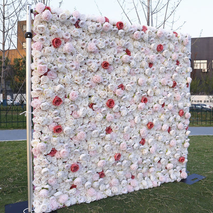 3D Flower Wall On Cloth Fabric Wedding Party Photo Backdrop Bridal Shower Baby Shower Special Event  Easy Quick Assemble