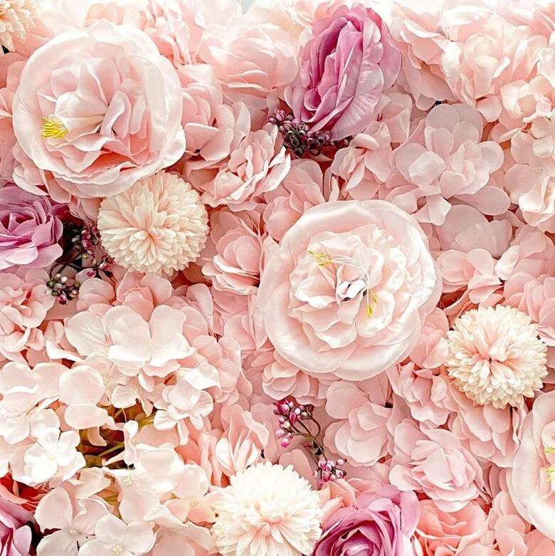 Baby Pink Flower Wall For Wedding Romantic Photography Backdrop Baby Shower Special Event Arrangement Decor Fake Floral Panels 40x60cm