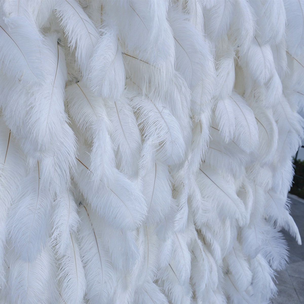 3D White Feather Wall  On Cloth Fabric Wedding Party Photo Backdrop Bridal Shower Special Event Top Quality Easy Quick Assemble