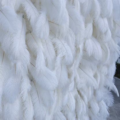 3D White Feather Wall  On Cloth Fabric Wedding Party Photo Backdrop Bridal Shower Special Event Top Quality Easy Quick Assemble