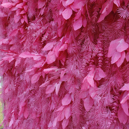 Hot Pink Misty Smog Pampas Flower Wall For Wedding Arrangement Event Salon Party Photography Backdrop Fabric Rolling Up Curtain Fabric Cloth