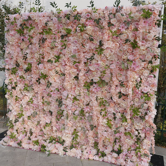 5D Flower Wall For Wedding Arrangement Event Salon Party Photography Backdrop Fabric Rolling Up Curtain Fabric Cloth