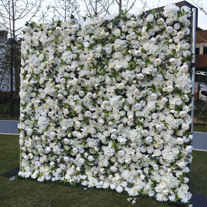 3D Peony Flower Wall For Wedding Arrangement Event Salon Party Photography Backdrop Fabric Rolling Up Curtain Fabric Cloth