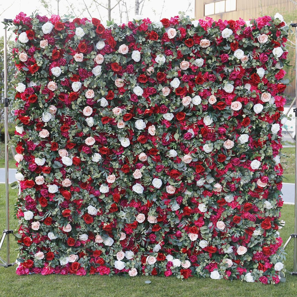 5D künstliche Blumenwand für Hochzeitsarrangement, Event, Salon, Party, Fotografie, Hintergrund, Stoff, aufrollbar, Vorhangstoff, Tuch