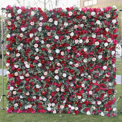 5D künstliche Blumenwand für Hochzeitsarrangement, Event, Salon, Party, Fotografie, Hintergrund, Stoff, aufrollbar, Vorhangstoff, Tuch