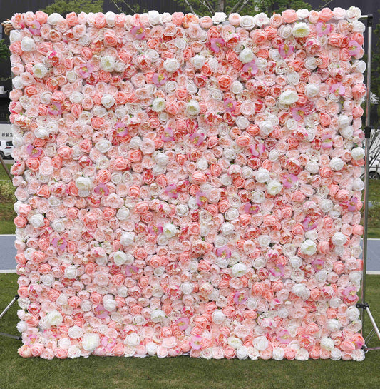 Popular Champagne Pink Flower Wall Wedding Photography Backdrop Special Event Party Boutique Shop Arrangement Decor Floral Panels 40x60cm