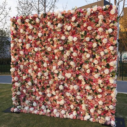 Floral Wall for Wedding Arrangement Fake Flower Wall For Photography Backdrop Bridal Shower Event Salon Party Decor Panels 15.75&quot;x23.62&quot;