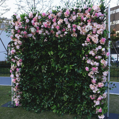 Neue Ankunft Blume Grün Pflanzen Wand Für Hochzeit Arrangement Event Salon Party Fotografie Hintergrund Stoff Aufrollen Vorhang Stoff Tuch