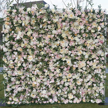 New Arrival Artifical Flower Wall For Wedding Arrangement Event Salon Party Photography Backdrop Fabric Rolling Up Curtain Fabric Cloth