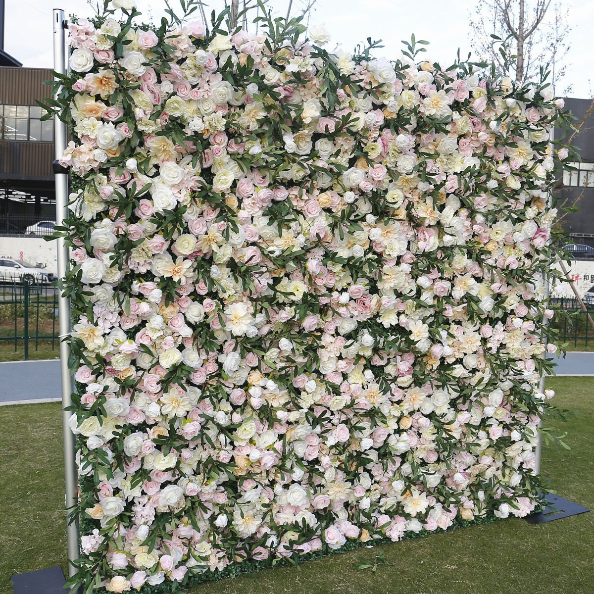 New Arrival Artifical Flower Wall For Wedding Arrangement Event Salon Party Photography Backdrop Fabric Rolling Up Curtain Fabric Cloth