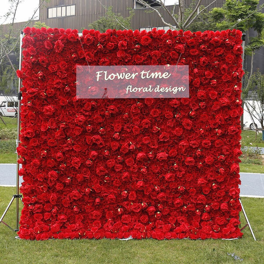 Red Wedding Flower Wall For Wedding Arrangement Event Salon Party Photography Backdrop Fabric Rolling Up Curtain Fabric Cloth