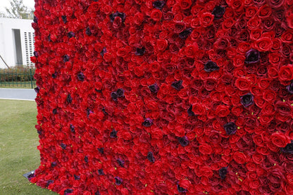 New Arrival Red Rose Flower Wall For Wedding Arrangement Event Salon Party Photography Backdrop Fabric Rolling Up Curtain Fabric Cloth