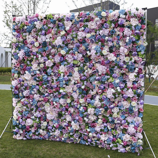 New Customized Flower Wall For Wedding Arrangement Event Salon Party Photography Backdrop Fabric Rolling Up Curtain Fabric Cloth