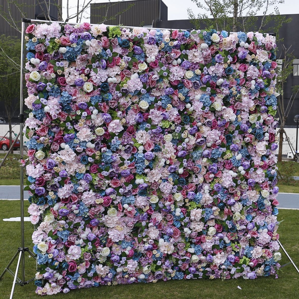 New Customized Flower Wall For Wedding Arrangement Event Salon Party Photography Backdrop Fabric Rolling Up Curtain Fabric Cloth