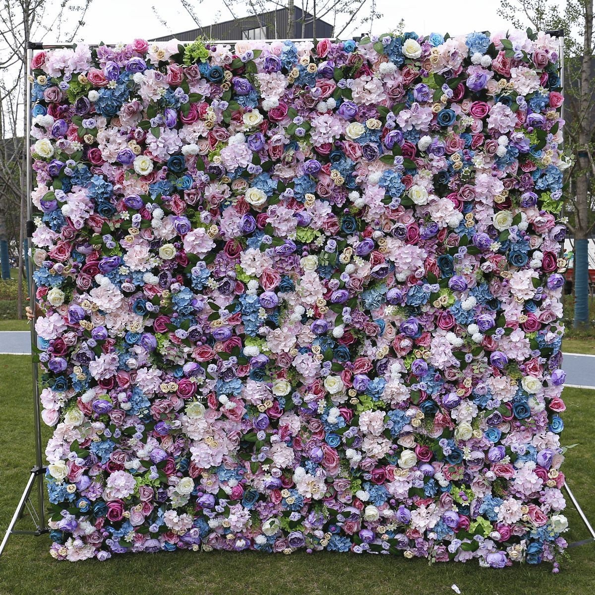 New Customized Flower Wall For Wedding Arrangement Event Salon Party Photography Backdrop Fabric Rolling Up Curtain Fabric Cloth